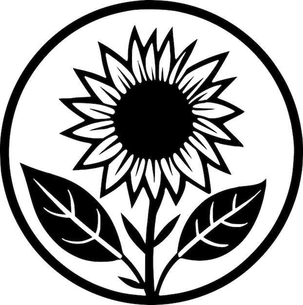 Vector bloem zwart-wit geïsoleerd icoon vector illustratie