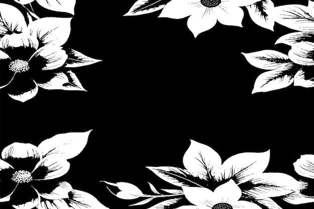 Bloem zwarte en witte textuur vector illustratie afbeelding overlay monochrome grunge achtergrond