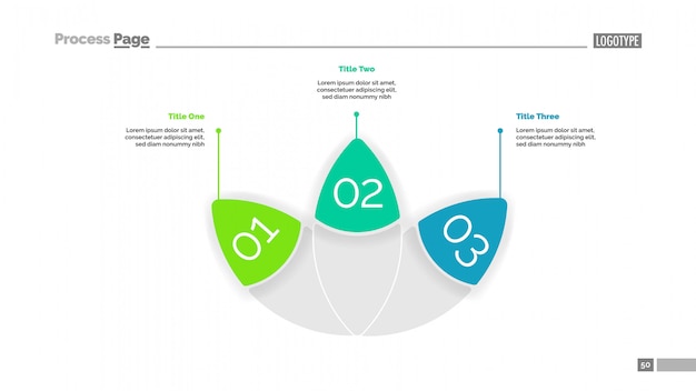 Bloemblaadjesdiagram met drie elementen sjabloon