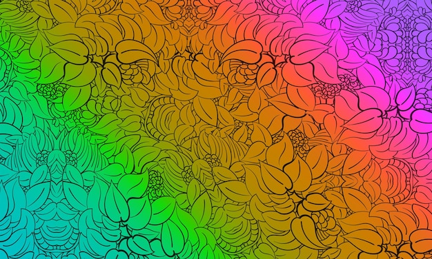 Bloemen abstract patroon kleurrijke stijl, de kunstontwerp van het aardornament