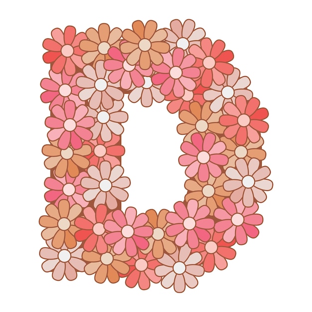 Bloemen bloem alfabet. letter D
