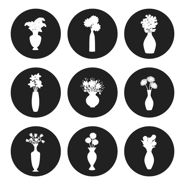 Bloemen boeket silhouetten