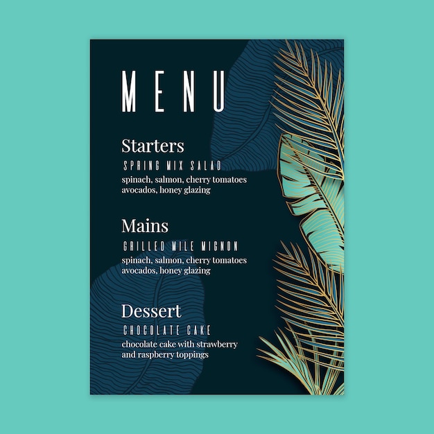 Vector bloemen bruiloft menu