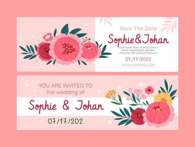 Bloemen bruiloft viering horizontale banner