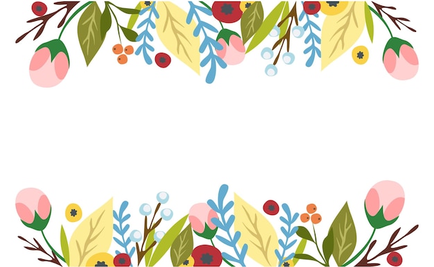 Bloemen decoratief frame Vector bloemen in een rechthoek Huwelijksuitnodiging