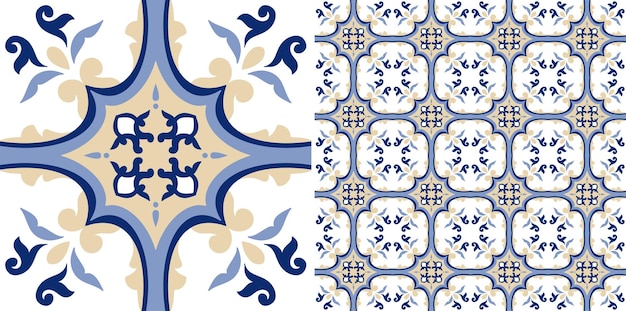 Bloemen decoratief naadloos tegelpatroonontwerp