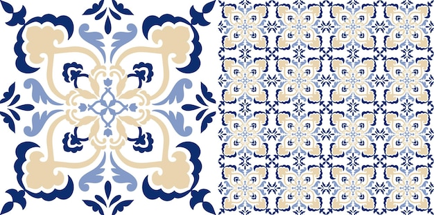 Bloemen decoratief naadloos tegelpatroonontwerp