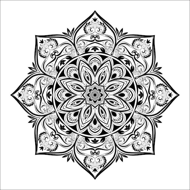 bloemen decoratieve mandala vector kunst voor kleurboek