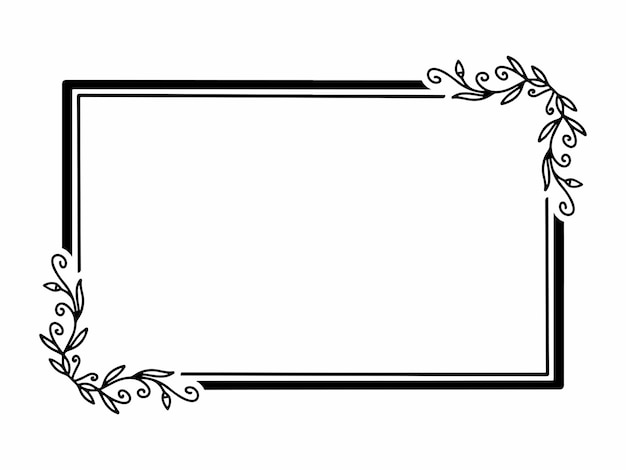 Vector bloemen frame line art illustratie