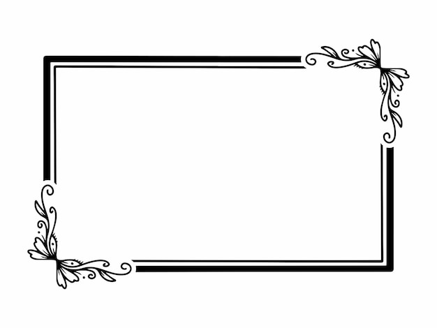 Vector bloemen frame line art illustratie