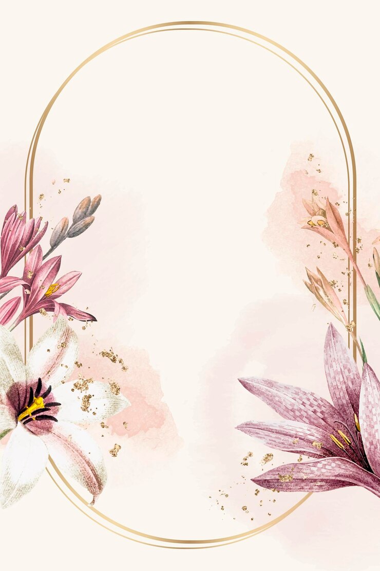 Vector bloemen gouden frame op beige achtergrond vector