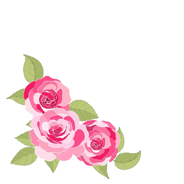 Bloemen instellen De roos elegante kaart Vectorillustratie