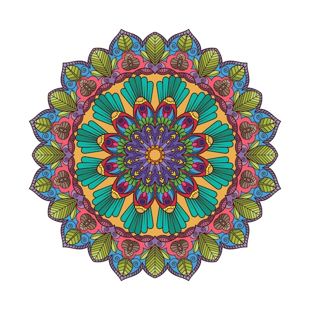 Bloemen kleurrijk mandala patroonontwerp