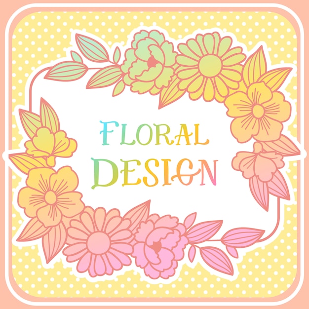 Vector bloemen label