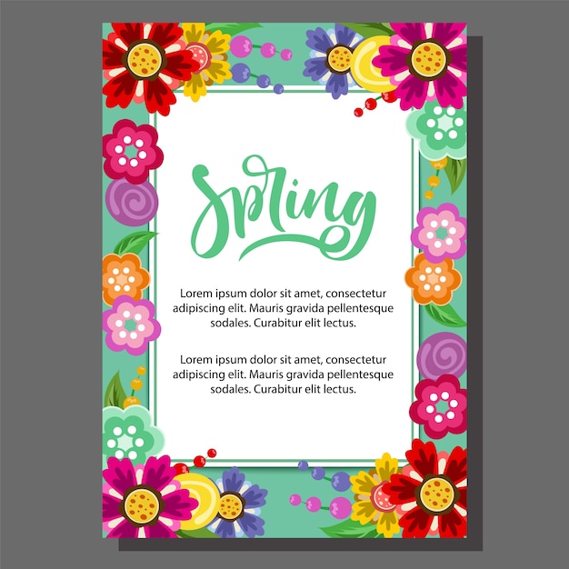 Vector bloemen lente poster sjabloon