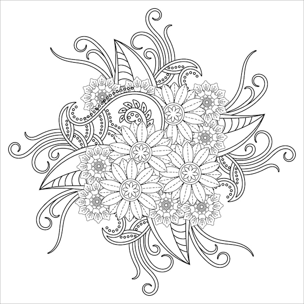 Bloemen mandala kleuren