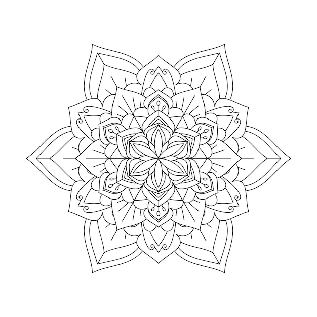 Bloemen mandala kleurpatroon ontwerp