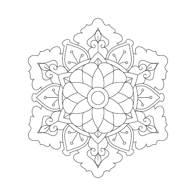 Bloemen mandala kleurpatroon ontwerp