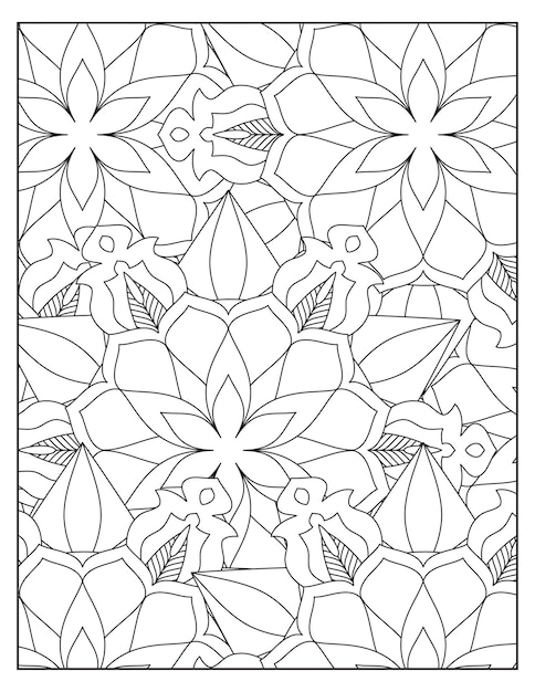 Bloemen mandala kleurpatroon ontwerp