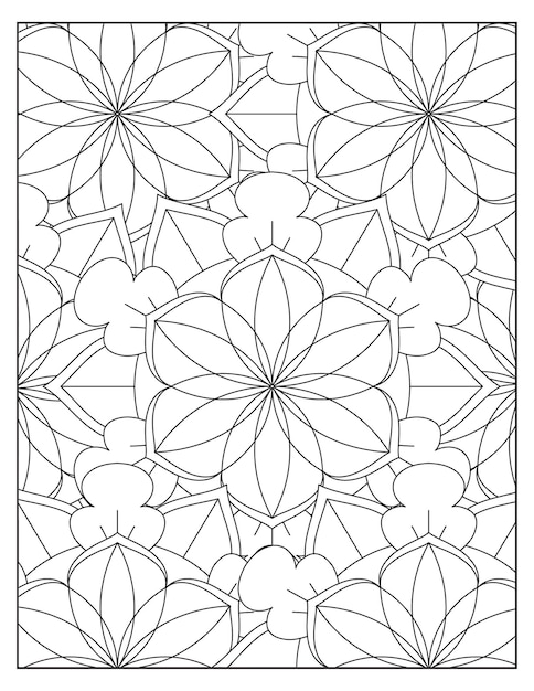 Bloemen mandala kleurpatroon ontwerp