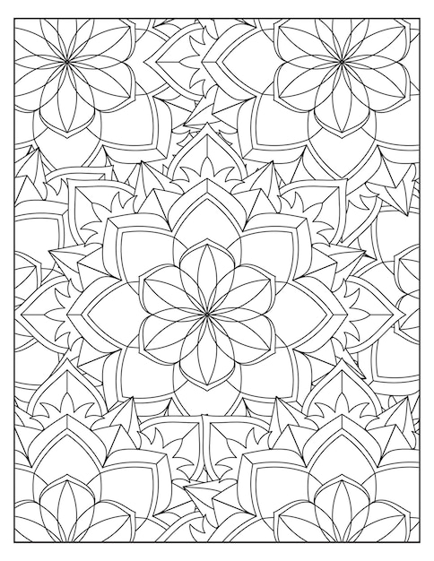 Bloemen mandala kleurpatroon ontwerp