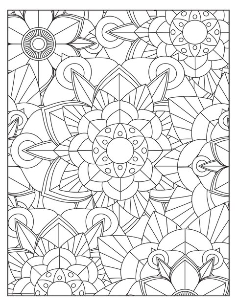 Bloemen mandala kleurpatroon ontwerp