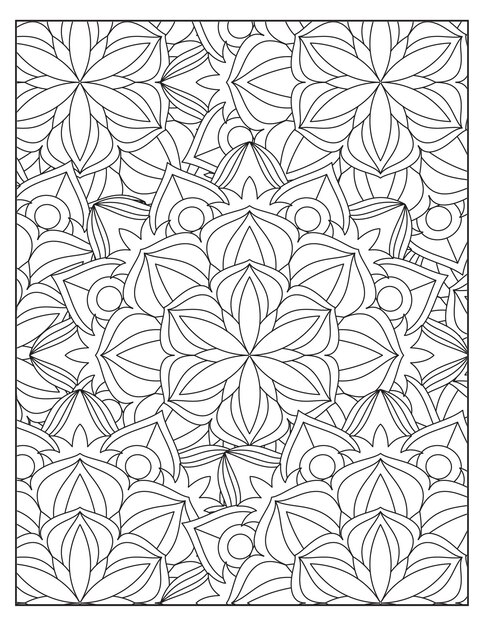 Bloemen mandala kleurpatroon ontwerp