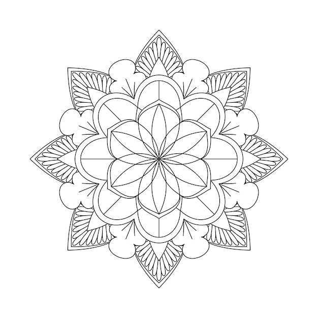 Bloemen mandala kleurpatroon ontwerp