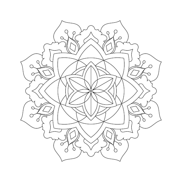 Bloemen mandala kleurpatroon ontwerp