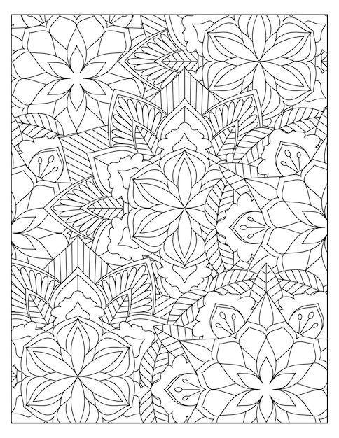 Bloemen mandala kleurpatroon ontwerp