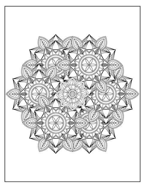 Bloemen mandala kleurpatroon ontwerp