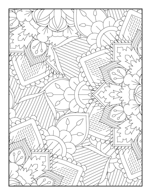 Vector bloemen mandala kleurplaat bloemen kleurboek bloemen kleurboek voor tieners