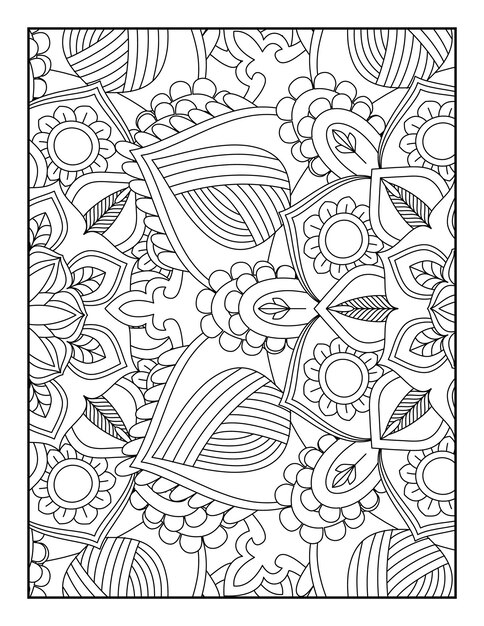 Vector bloemen mandala kleurplaat bloemen mandala kleurboeken kleurplaten abstract