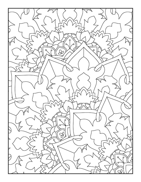 Bloemen mandala kleurplaat Patroon kleurplaat Kleurboek voor volwassenen en kinderen