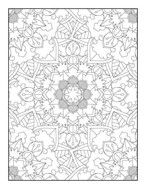 Bloemen mandala kleurplaat Patroon kleurplaat Kleurboek voor volwassenen en kinderen