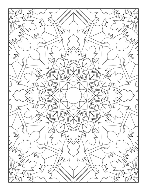 Bloemen mandala kleurplaat Patroon kleurplaat Kleurboek voor volwassenen en kinderen