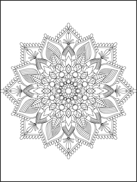 Bloemen Mandala Kleurplaat