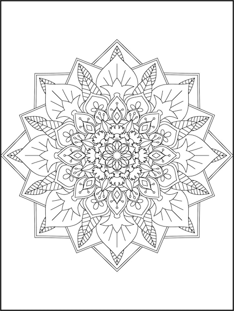 Bloemen Mandala Kleurplaat