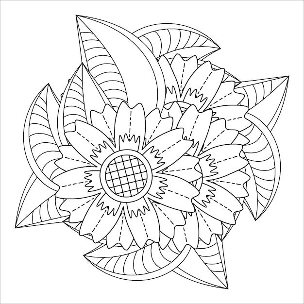 Bloemen Mandala Kleurplaat