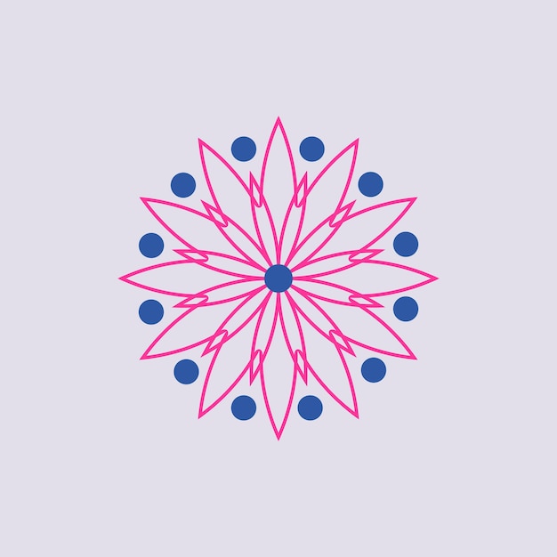 Bloemen mandala logo icoon met vector patroon ontwerp
