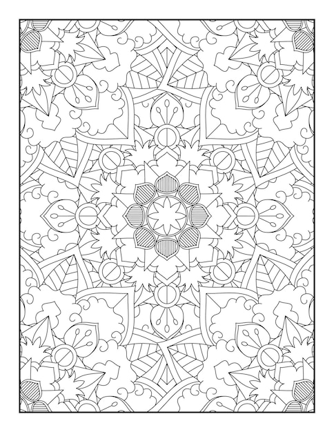 Bloemen mandala patroon kleurplaat bloemen kleurplaat kleurboek voor volwassenen