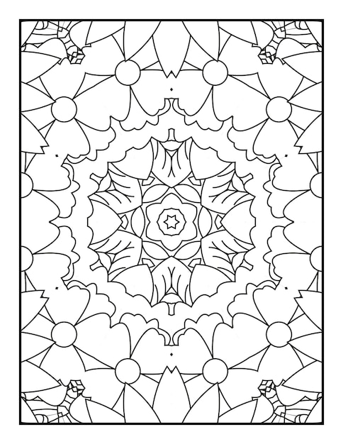 Bloemen mandala patroon kleurplaat voor volwassenen Mandala kleurplaat Volwassen kleurboekpagina