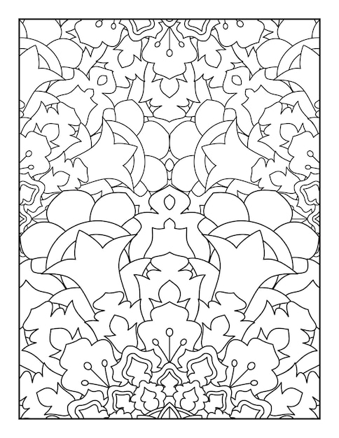 Bloemen mandala patroon kleurplaat