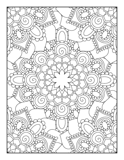 Bloemen mandala patroon kleurplaat