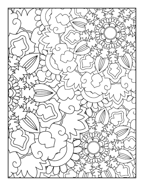 Bloemen mandala patroon kleurplaat