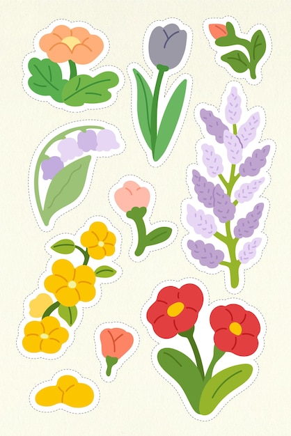 Vector bloemen pack sticker