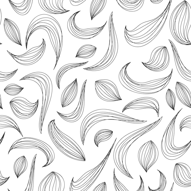 Bloemen patroon lijn illustraties potlood tekening lineaire vector patroon abstracte bladeren witte lijn van blad of bloem bloemen grafisch schoon ontwerp voor stof evenement behang enz lijn ontwerp