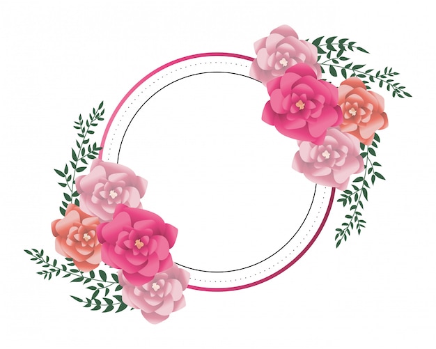 Vector bloemen rond frame