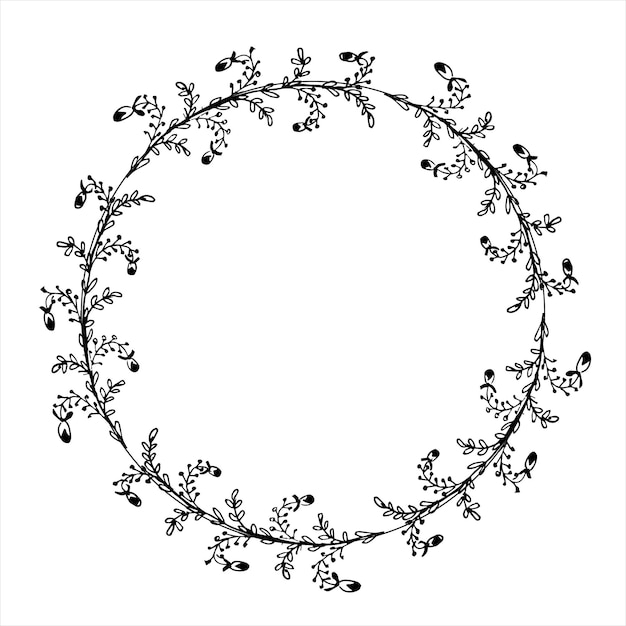 Vector bloemen ronde frames en plant silhouet voor huwelijksuitnodigingen vector