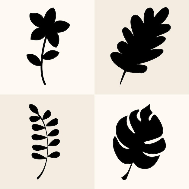 bloemen silhouet vector achtergrond